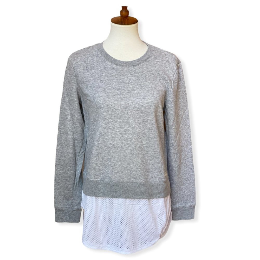 Adidas Athletics Dual Layer Gray Mesh Sweatshirt Small